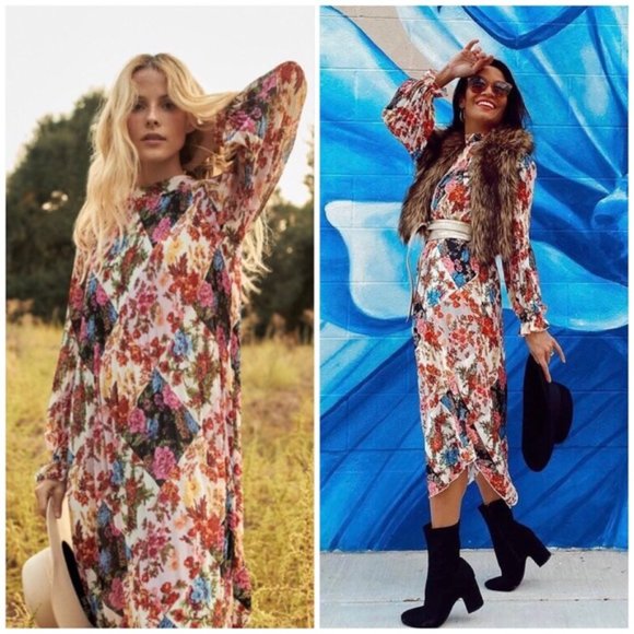 Anthropologie Maeve Shara Pleated Midi Dress - Picture 1 of 12